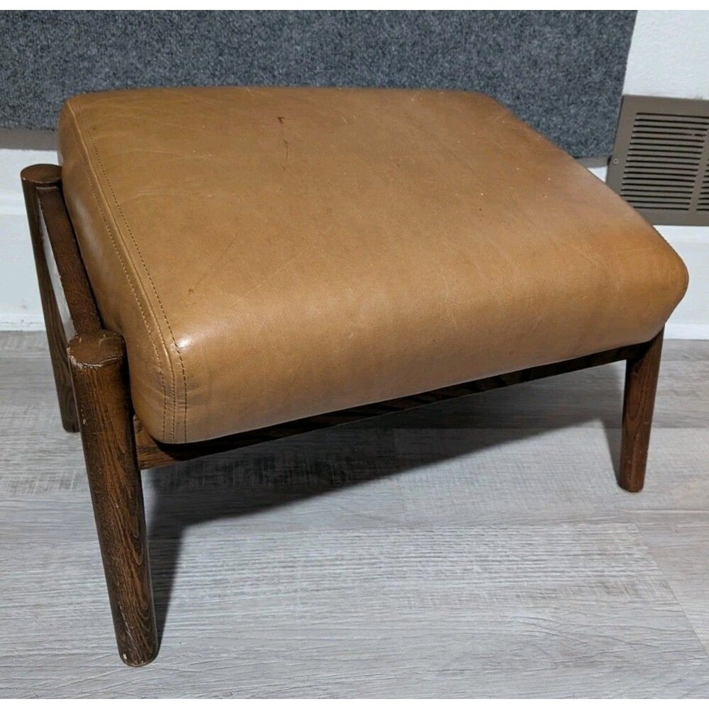 West Elm Ryder Leather Ottoman Foot Rest